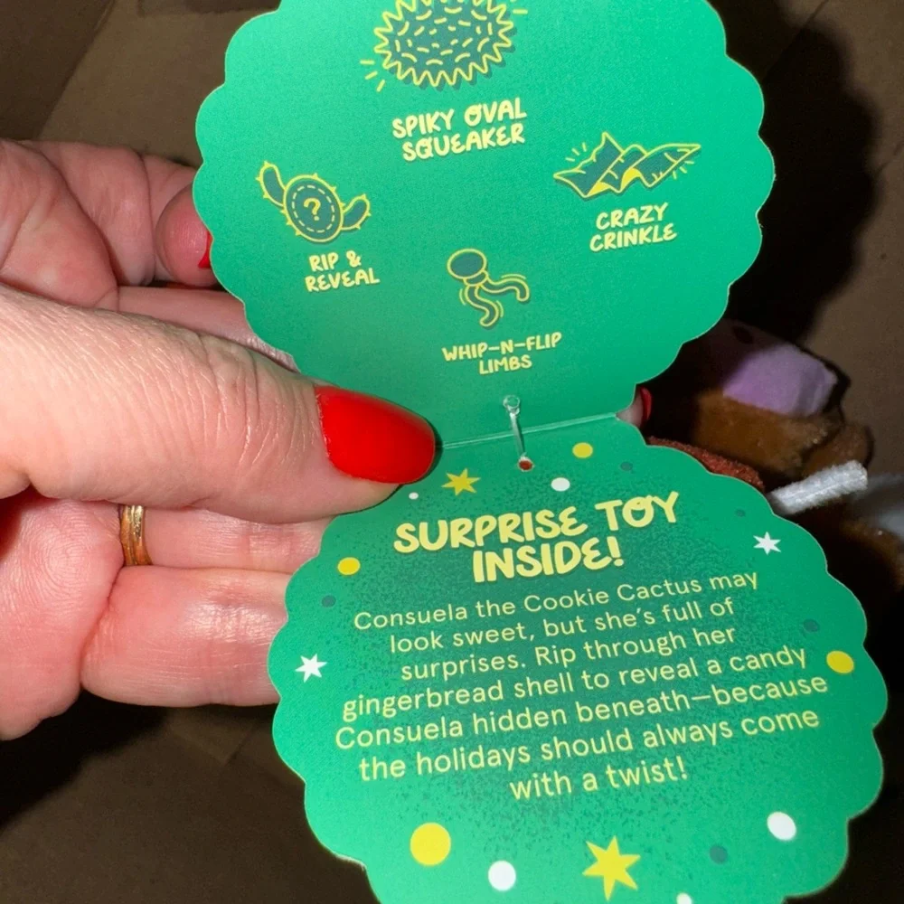 Bark box super chewer M-L Dog Toy Consuela the cookie cactus rip & reveal NEW